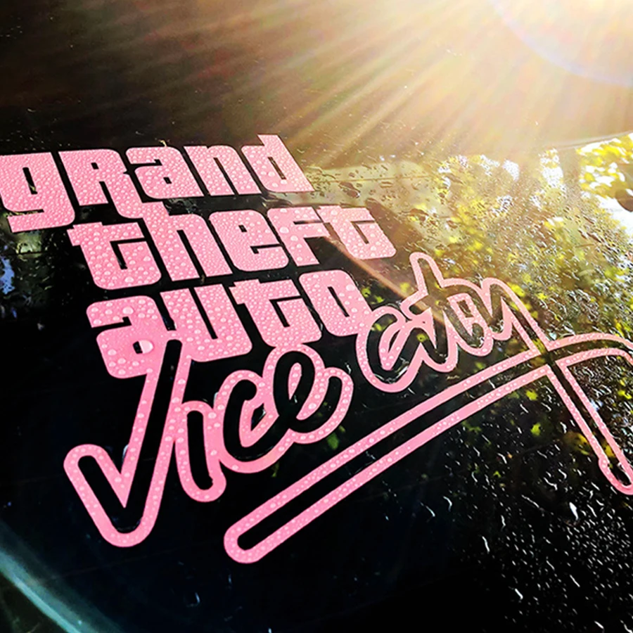 Car Stickers Gta Vice City Logo Windshield Decorative Decals Personality Creative Stickers For Automobile Exterior Accessories