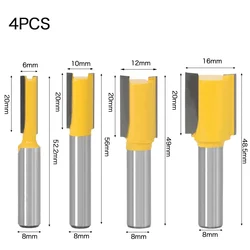 Set da 4 pezzi di lavorazione del legno coltello dritto a doppio bordo intaglio della lavorazione del legno fresa per tagliare la testa della macchina utensile 8 manico Str