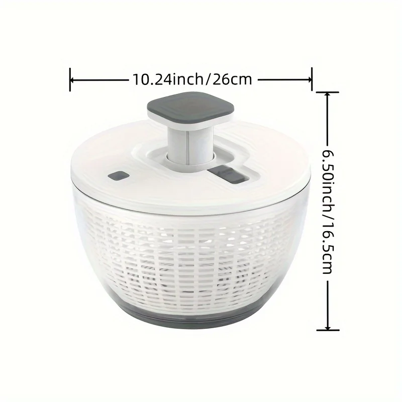 Wape Large Capacity Multifunctional Manual Salad Spinner, Kitchen Press Vegetables and Fruits Dehydrator, PS Food Contact Safe ,