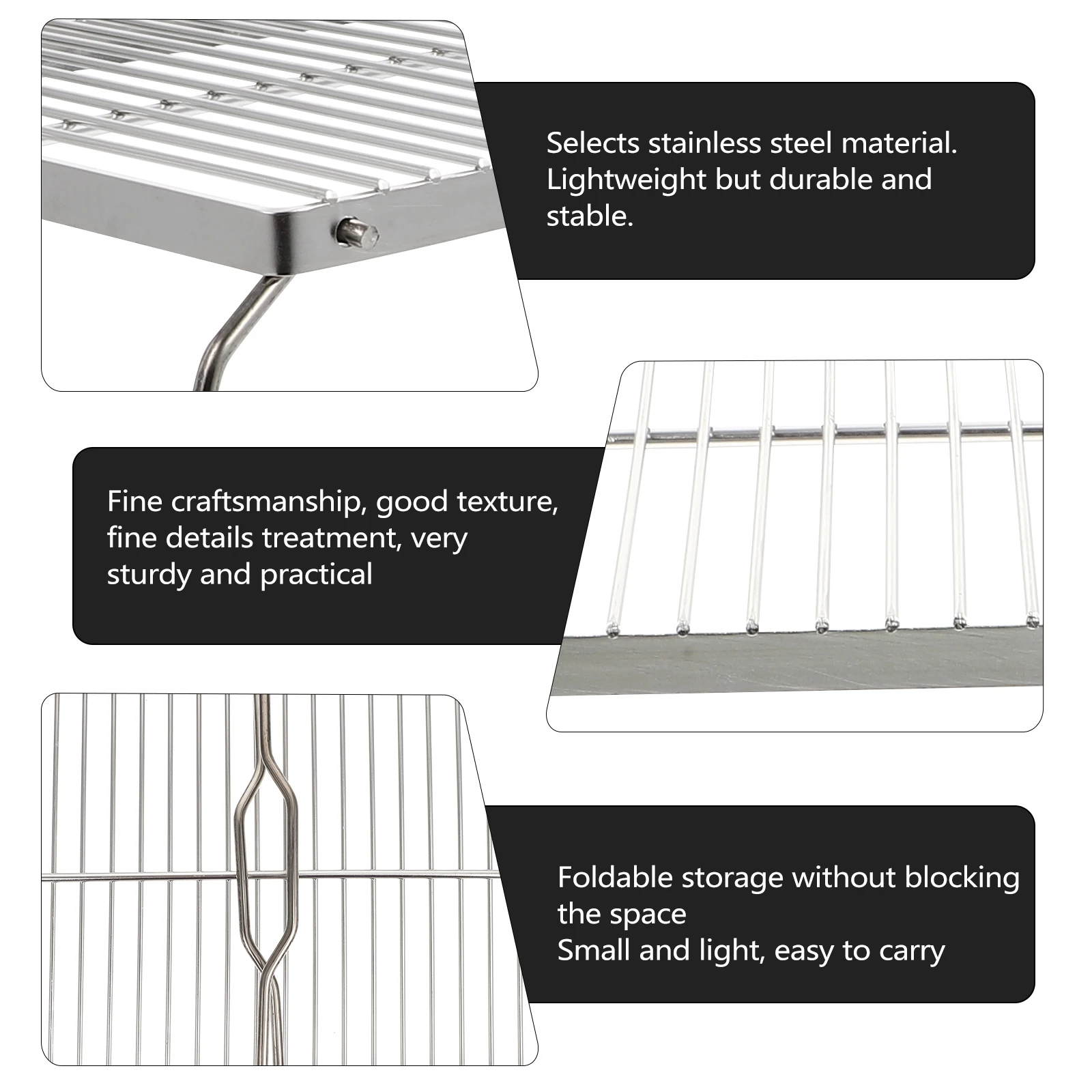 

Portable Barbecue Stainless Steel Folding Campfire Outdoor Grill Outdoor Camping Supplies BBQ Rack Sturdy Practical