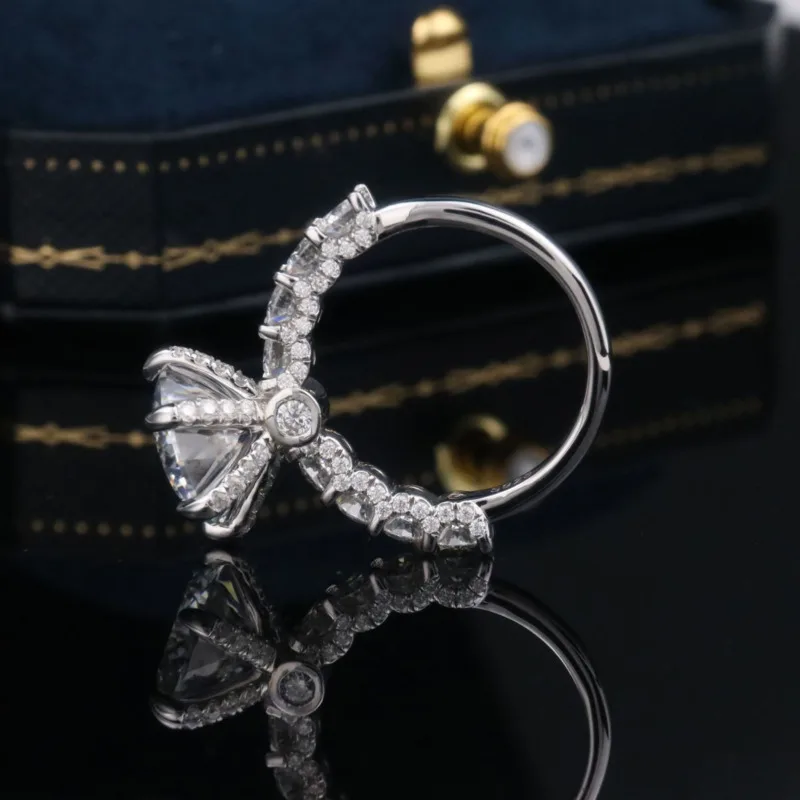 Joyce jelly Luxus 5 Karat portugiesisch schneiden 100 Gesicht geschnitten Moissan ite Ring für Frauen 925 Sterling Silber Schmuck – Detail 9
