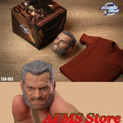 SOOSOOTOYS SSH-003 1/6 Men Soldier Hugh Jackman Head Sculpture James Howlett Wolverine Head model T shirt Fit 12