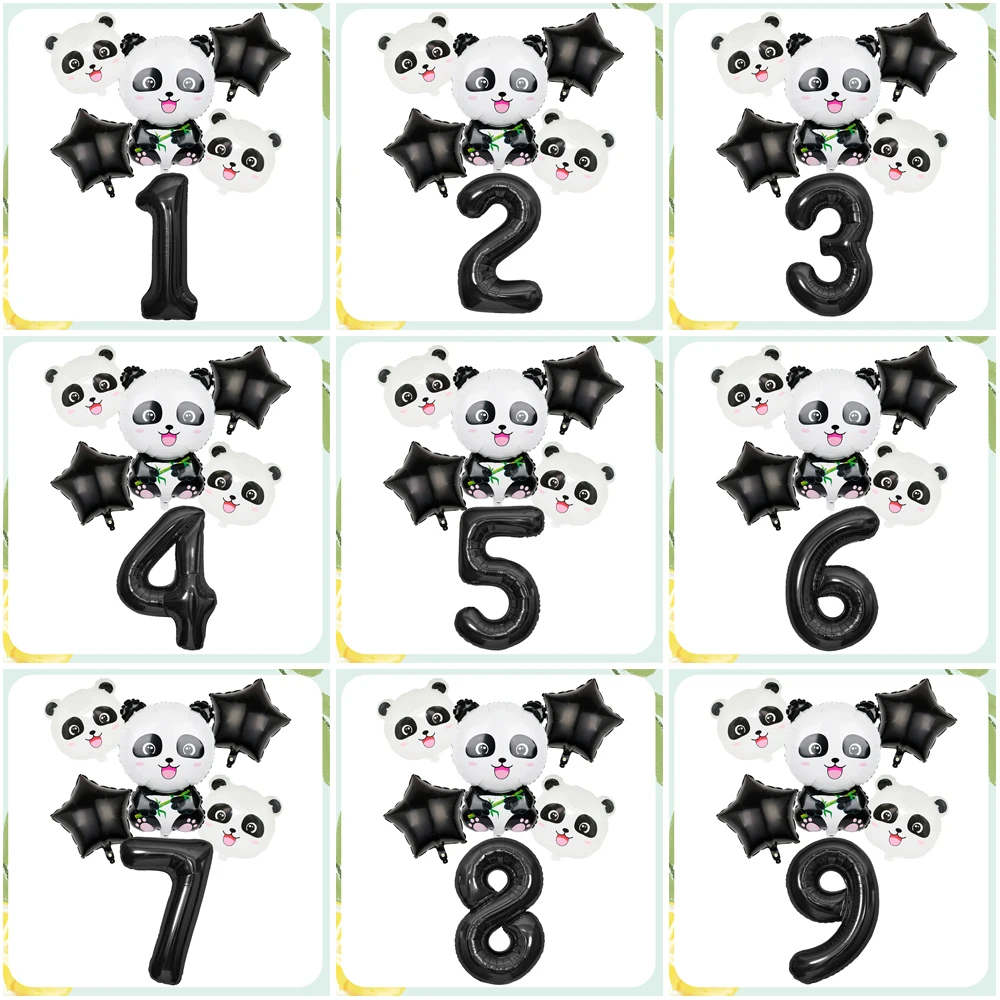 Panda Number Balloon Set for Birthdays Showers Baptisms Anniversaries Weddings - Assorted Colors Party Supplies