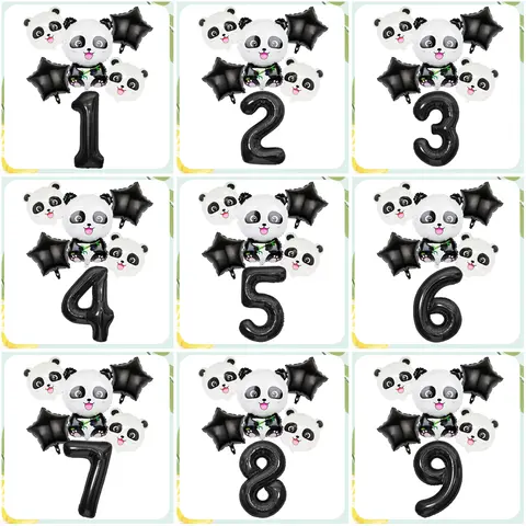 Panda Number Balloon Set for Birthdays Showers Baptisms Anniversaries Weddings - Assorted Colors Party Supplies