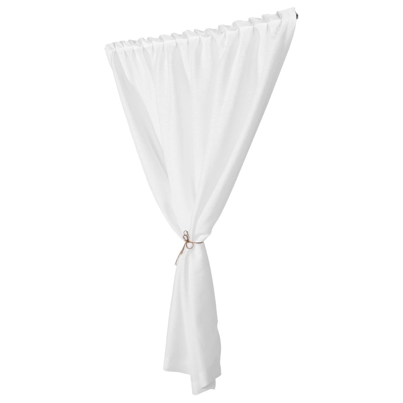 

Self Adhesive White Sheer Curtain Semi Shading Light Filtering Window Drapery for Living Room Bedroom Home Decor