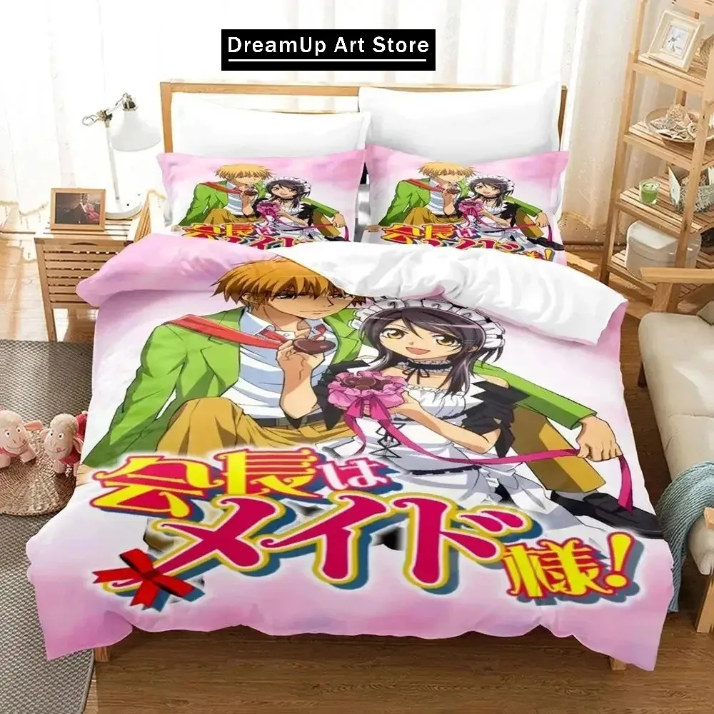 Anime Kaichou wa Maid-sama Usui Takumi Misaki Bedding Set Boys Girls Twin Queen Full Size Duvet Cover Pillowcase Bed Adult