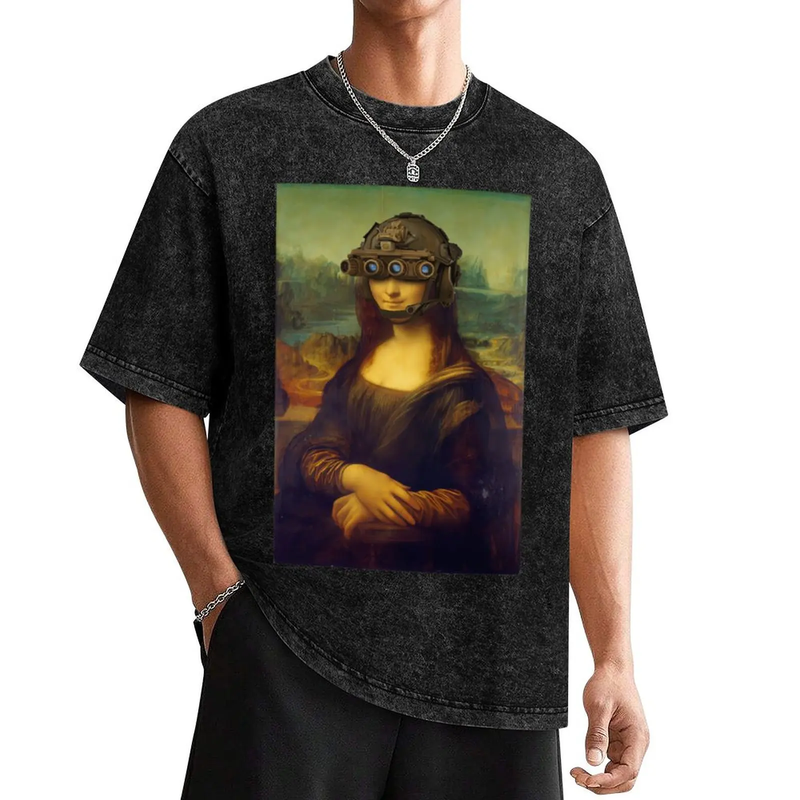 

Mona Lisa GPNVG Tactical Devgru sticker T-Shirt luxury t-shirt oversized t shirt mens graphic t-shirts
