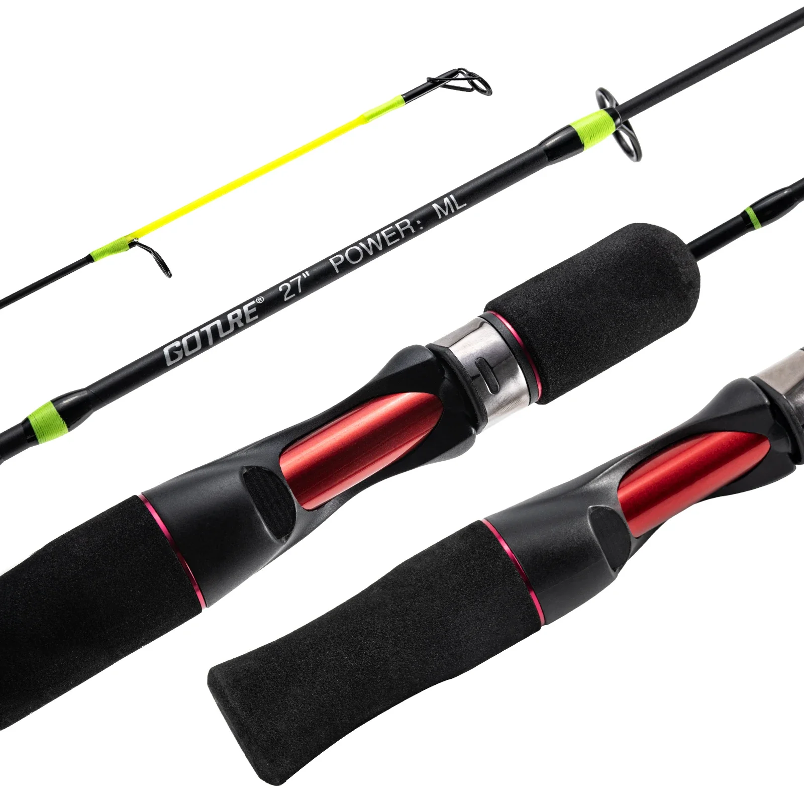 

Goture Winter Ice Fishing Rod 27" 28" ML Power Carbon Spinning Rod Travel Ice Rod Fish Carp Pole for Reservoir Pond Stream River