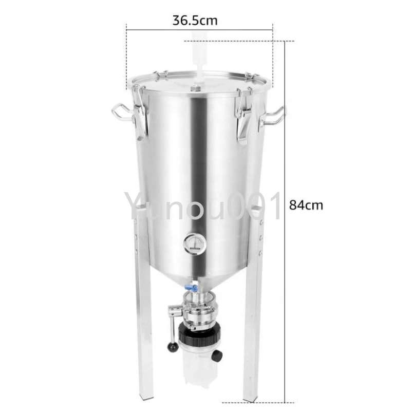 30L Stainless Conical Fermenter Beer Brewing Equipment Home Brewery 304 Stainless Steel Fermentation Tank with 1200ml Collection