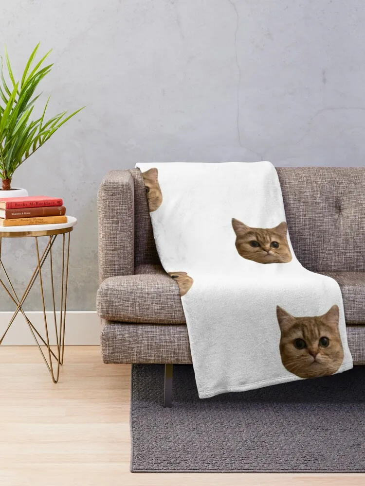 Cute cat face Throw Blanket Large Comforter Thermals For Travel Plaid Blankets