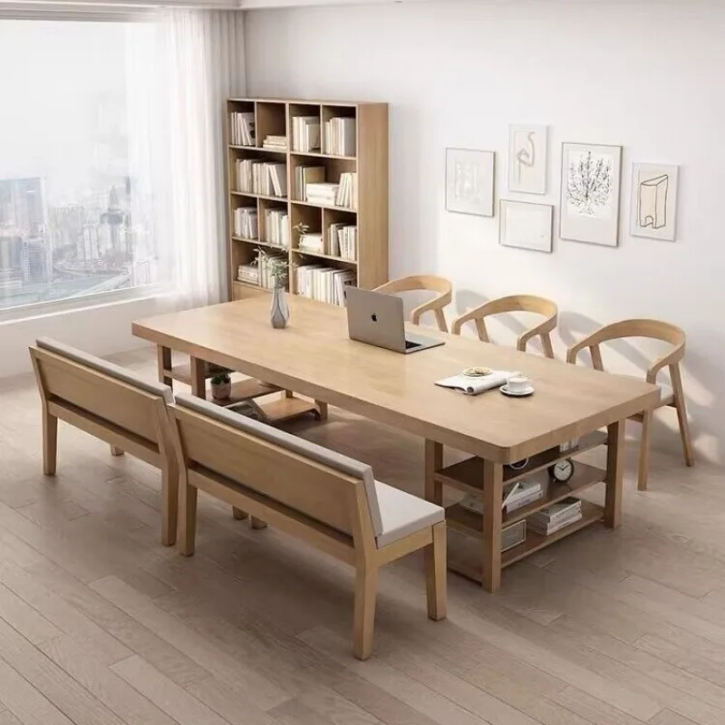 

leisure area tea table and chair combination household simple multi-person study table worktable long table