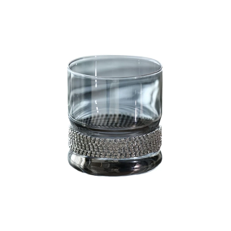

Niche light luxury diamond-encrusted glass water cup ins premium style couple drinking cup diamond-wrapped glass wine glass
