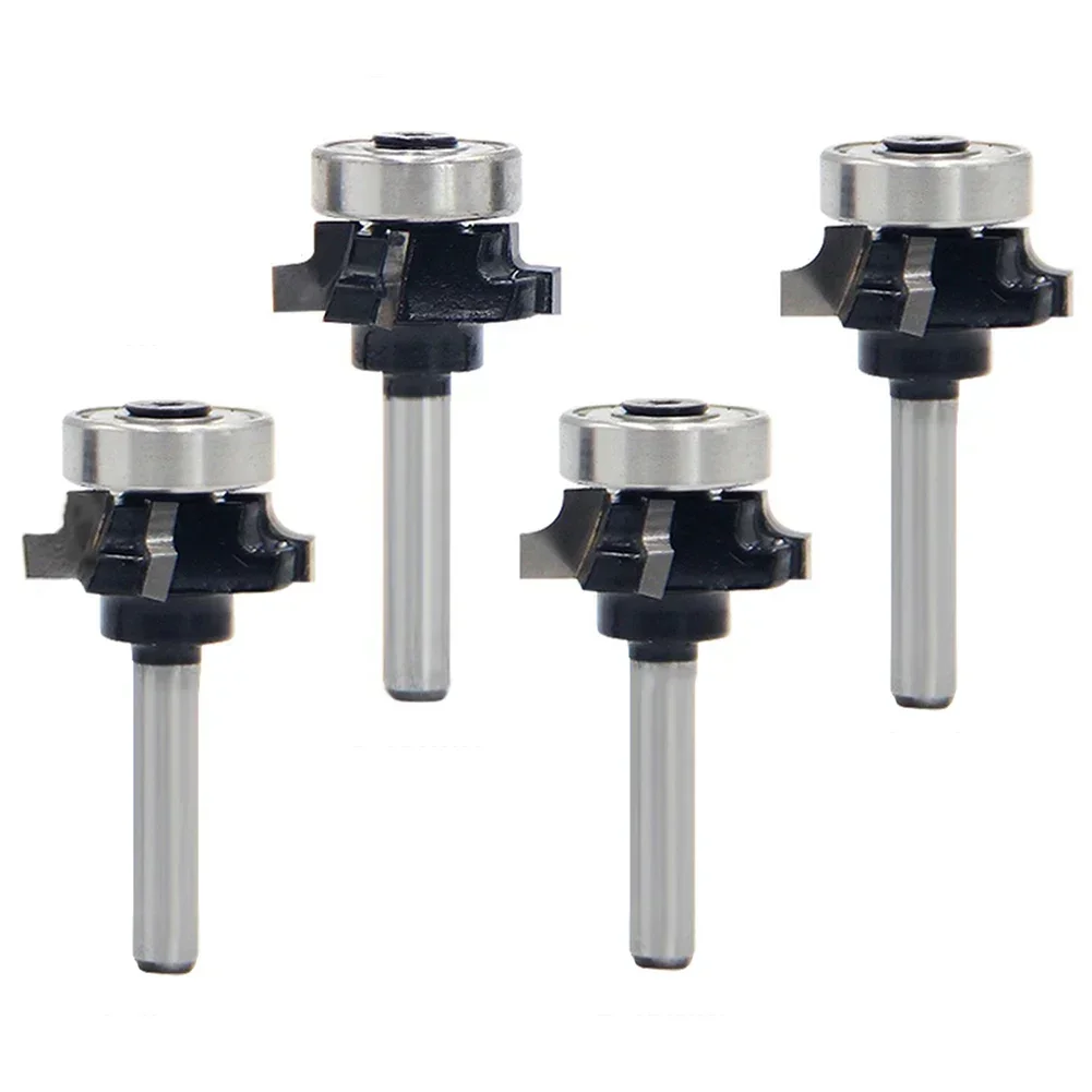 

1pc 1/4in Shank 4 Flutes Router Bit Woodworking Milling Cutter Trimming Cutter Edge Steel Router Bit Woodworking R1/R1.5/R2/R3