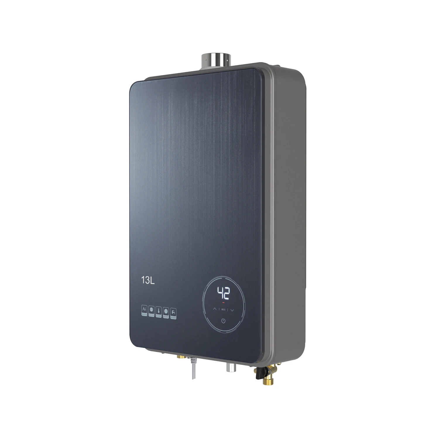 

EU Instant Electric Copper Tankless Water Heater LED English Display Battery Powered for Kitchen Bathroom Household Hotel Use