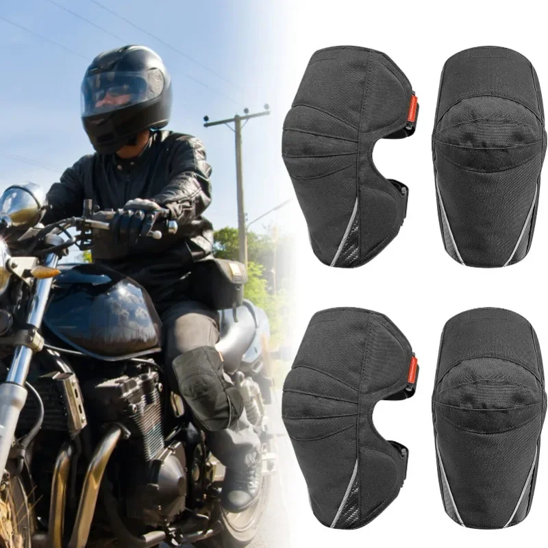 

2PCS Racing Knee Guards Adjustable Motocross Gear Set Mountain Bike Dirt Bike Knee Pads For Men Protective Gear Black