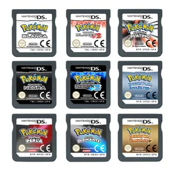 NDS Game Cartridge Video Game Console Card Anime Pokemon Series White Black SoulSilver HeartGold Spanish Version NoBox Gift Toys