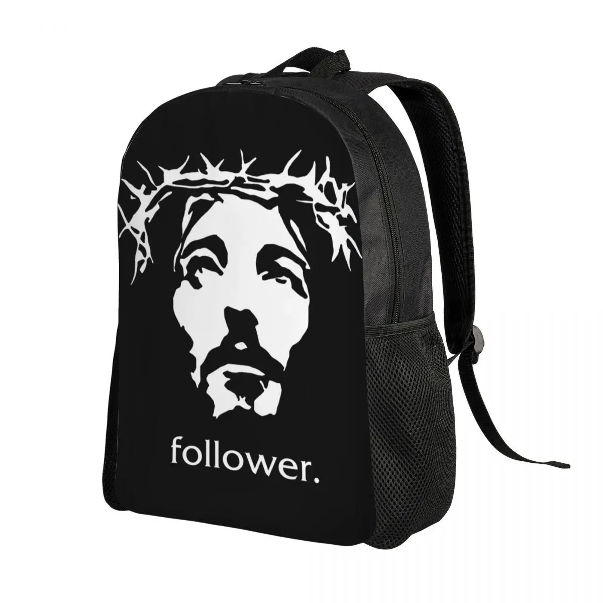 Customized Follower Jesus Christ Travel Backpack Men Women School Computer Bookbag Faith Christian College Student Daypack Bags