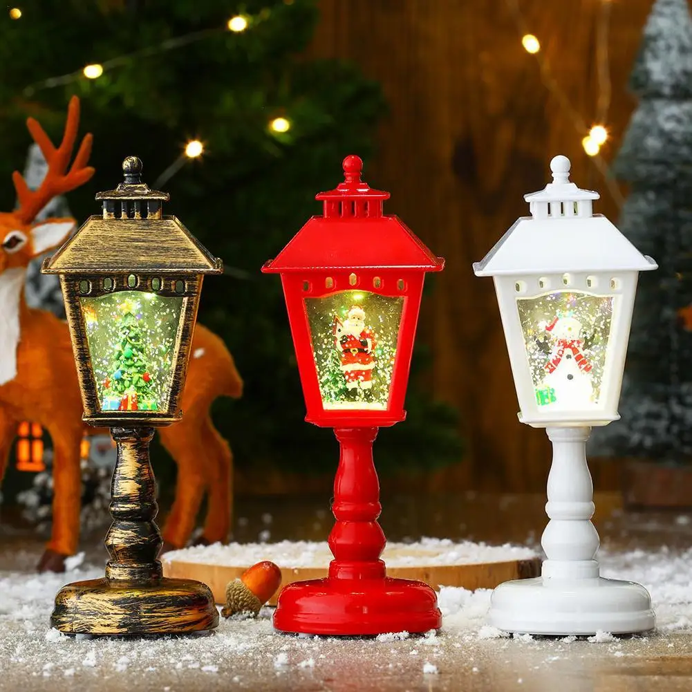 Mini adornos creativos, lámparas de mesa, adornos navideños para decoración del hogar, lámparas de viento, luz nocturna iluminada con música, muñeco de nieve de Papá Noel