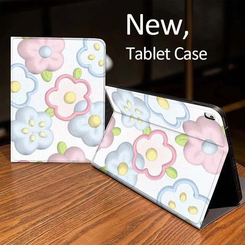 

Cartoon Blue Heart Bow Case For iPad Pro mini Air 1 2 4 3 5 6 7 8gen 9gen 11 M2 M3 M4 6th 7th 10th 11th Gen 2025 Tablet