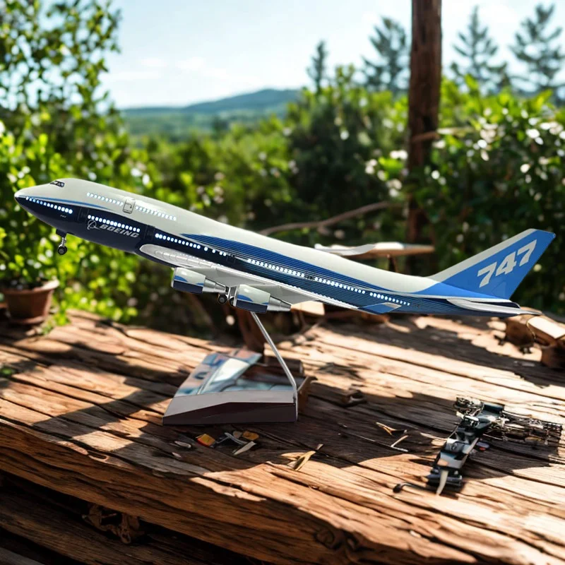 

1:130 Model Prototype Airplane B747 Home Decor Model Plane Diecast Airplane for Adults with LED Light(Touch or Sound Control)