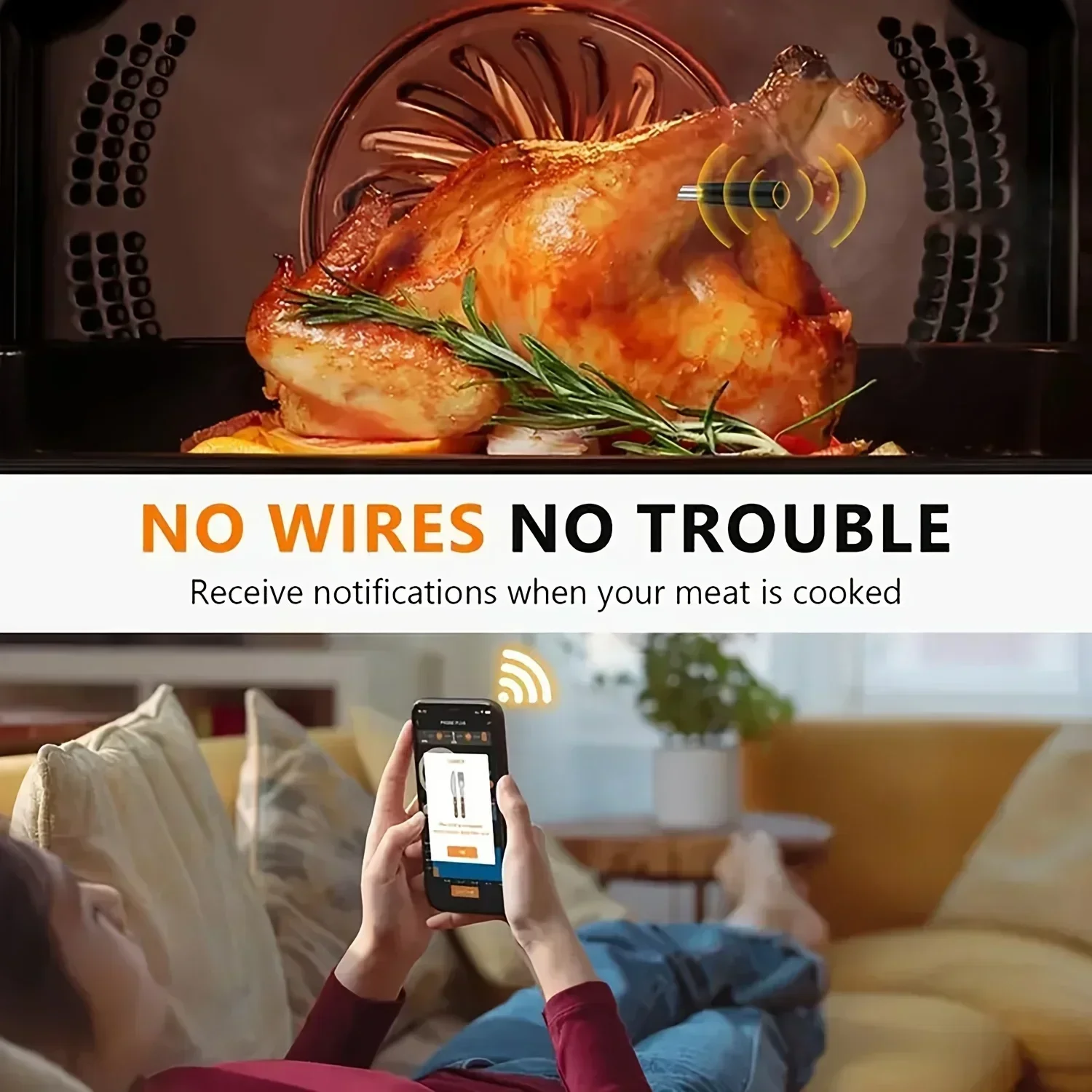 Mobile APP wasserdichtes Fleischthermometer Küche Ofen Essen Grill Smart Bluetooth Wireless
