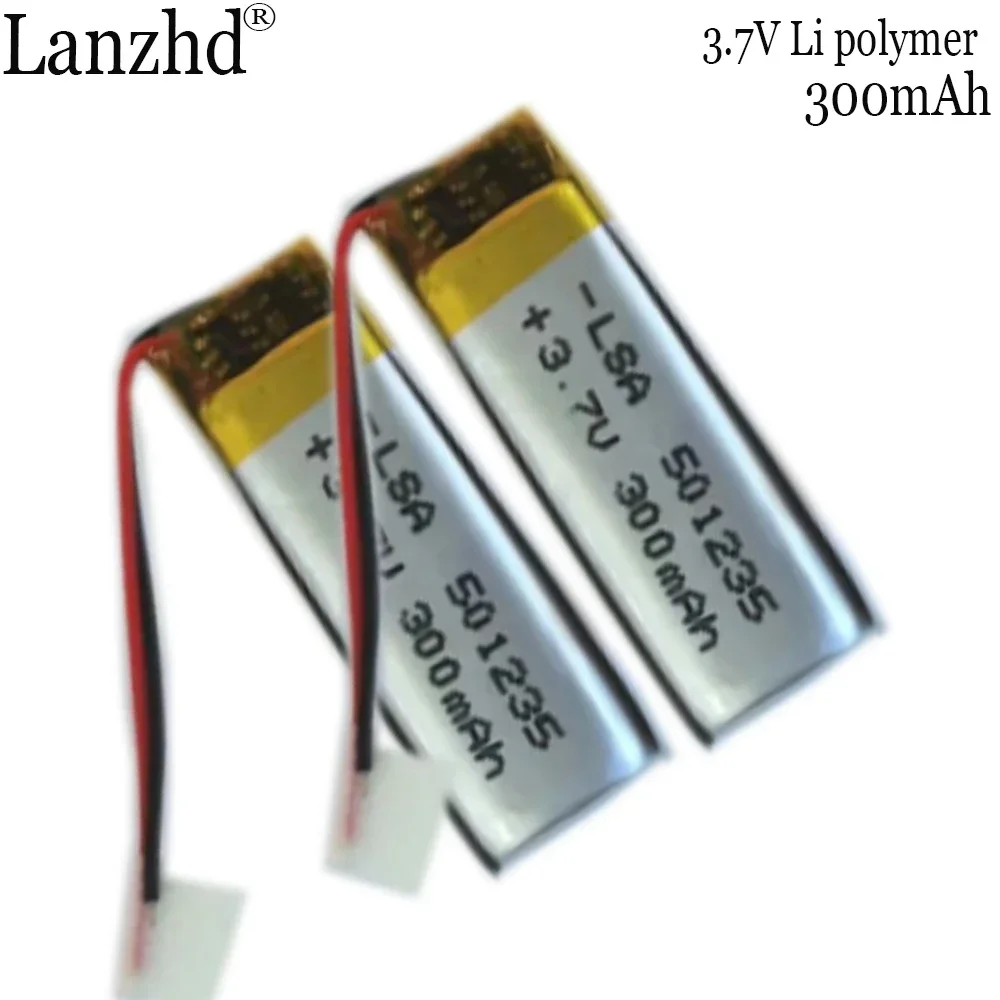 1-10pcs 501235 3.7V 300mAh Li ion Lithium Polymer Battery For MP4 MP5 Electric Toothbrush Voice Recorder Bluetooth Headset