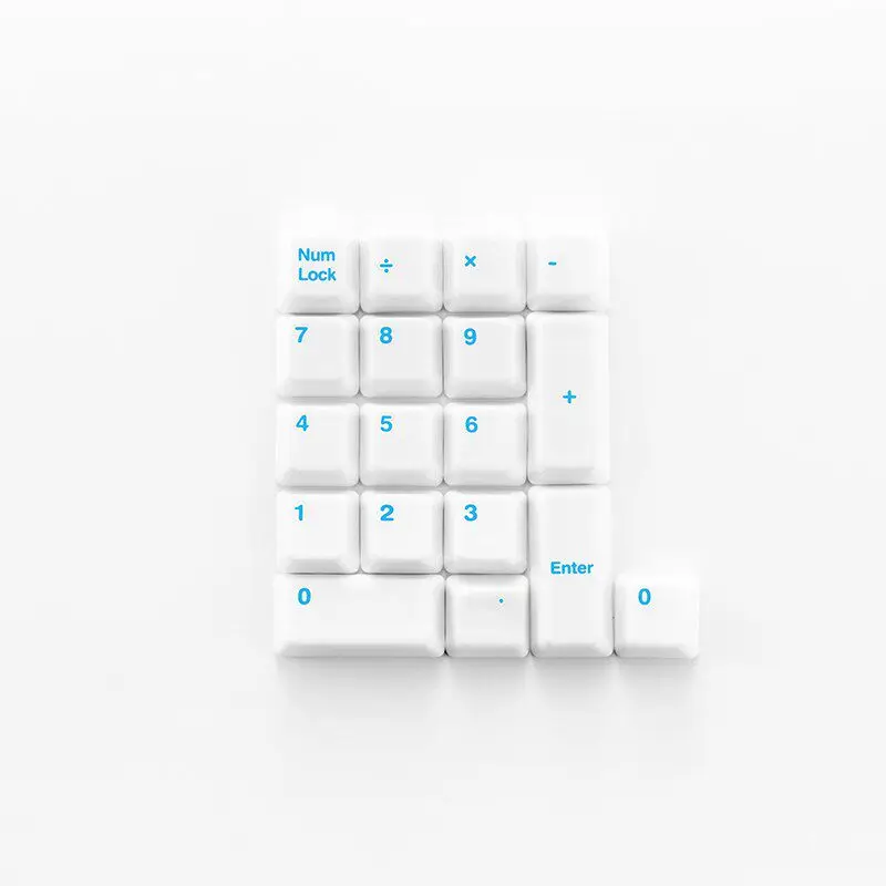 Ceramic Keycap Set C Numeric Keypad Area White-Blue Custom Keycaps for Mechanical Keyboard Magnetic Axis Key Caps Collect Gifts