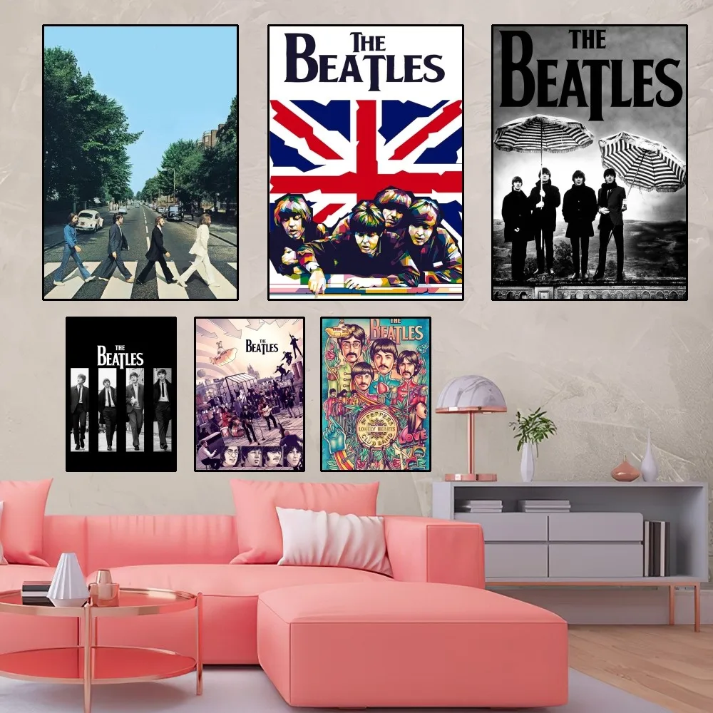 The B-Beatles Hot Band Poster Home Room Decor Livingroom Bedroom Aesthetic Art Wall Painting Stickers