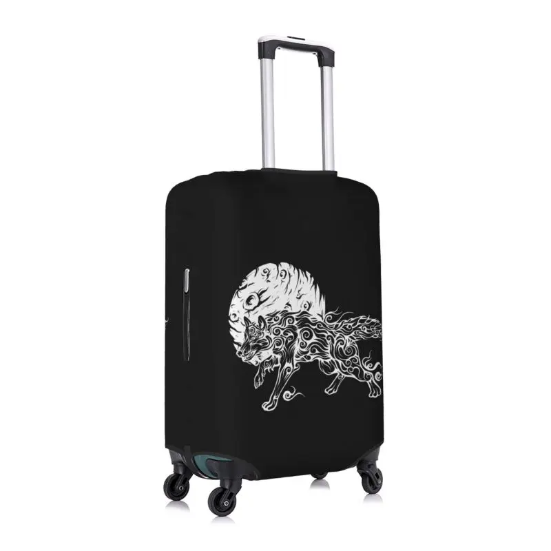 Wolf moon animal pattern Fashion Travel Suitcase Protective Cover Luggage Protective Cover Suitable for 18-32 Inch Suitcases DIY