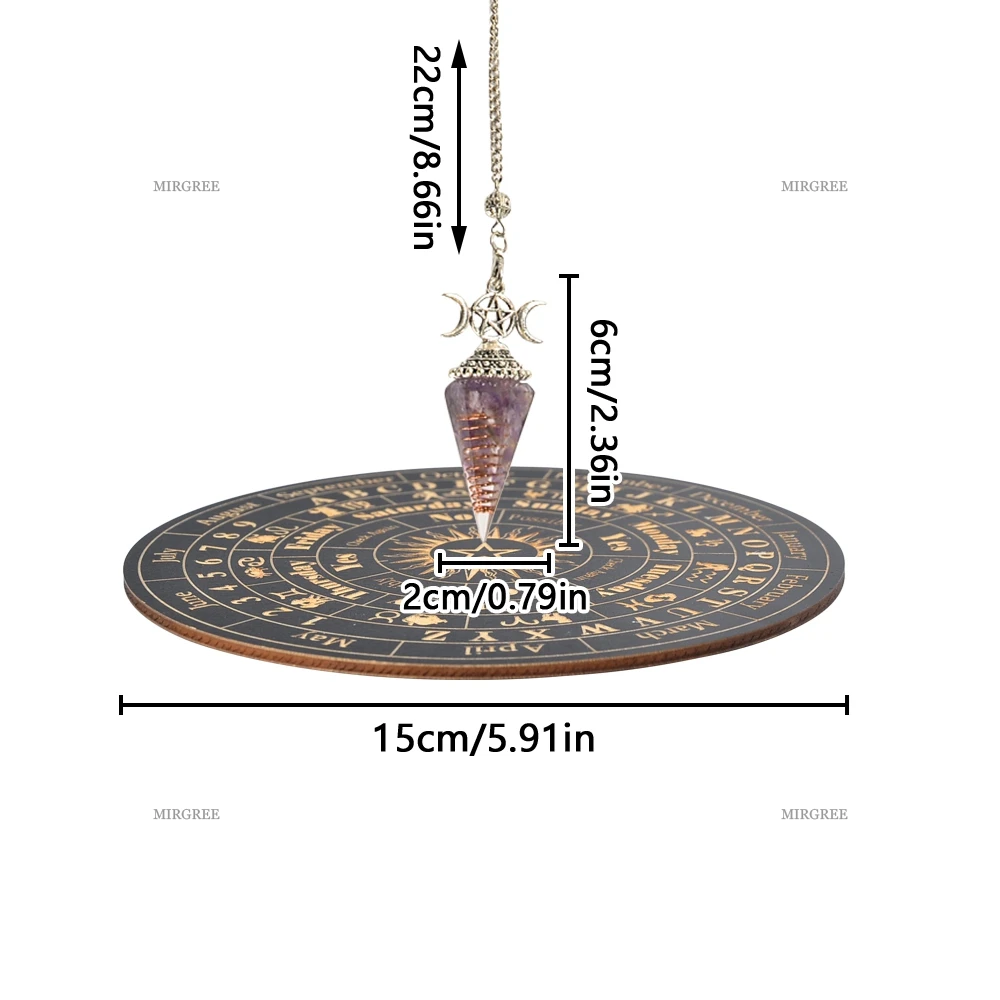 2pcs Spirit Pendulum Paired with Astrological Divination Disc, Tool - Image 6