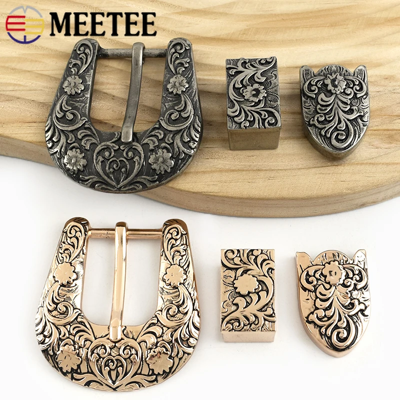 

1Set Meetee 25mm Retro Ethnic Belt Buckles Metal Pin Buckle DIY Sewing Jeans Waistband Decorative Loop Clasp Leather Band Hooks