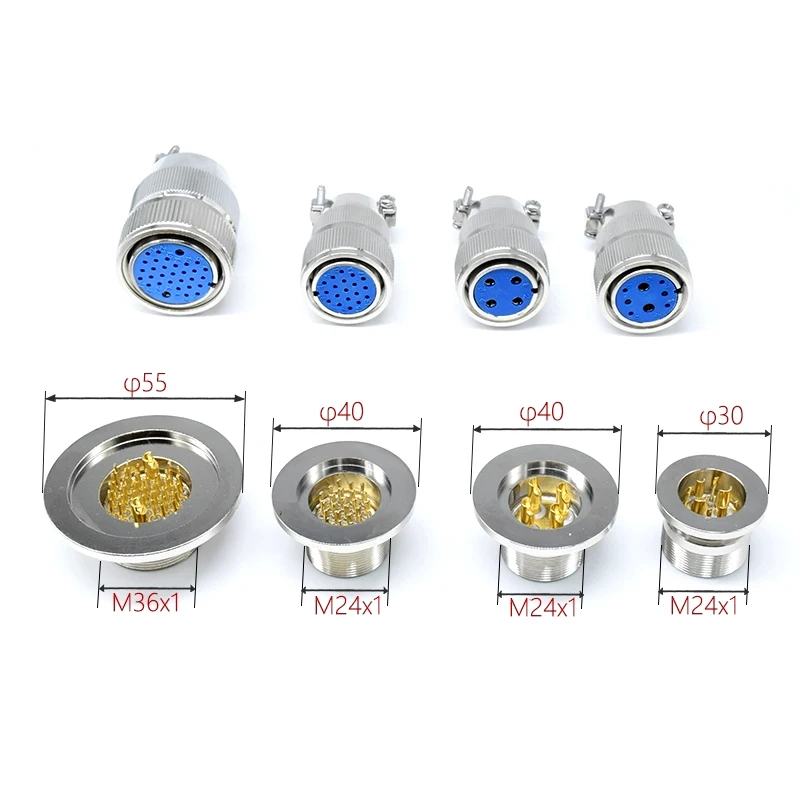 KF16/25/40 DIN High Cycle Glass Vacuum Aviation Plug Socket Hermetic Sealed 304 Stainless Steel Male Female IP67 Waterproof