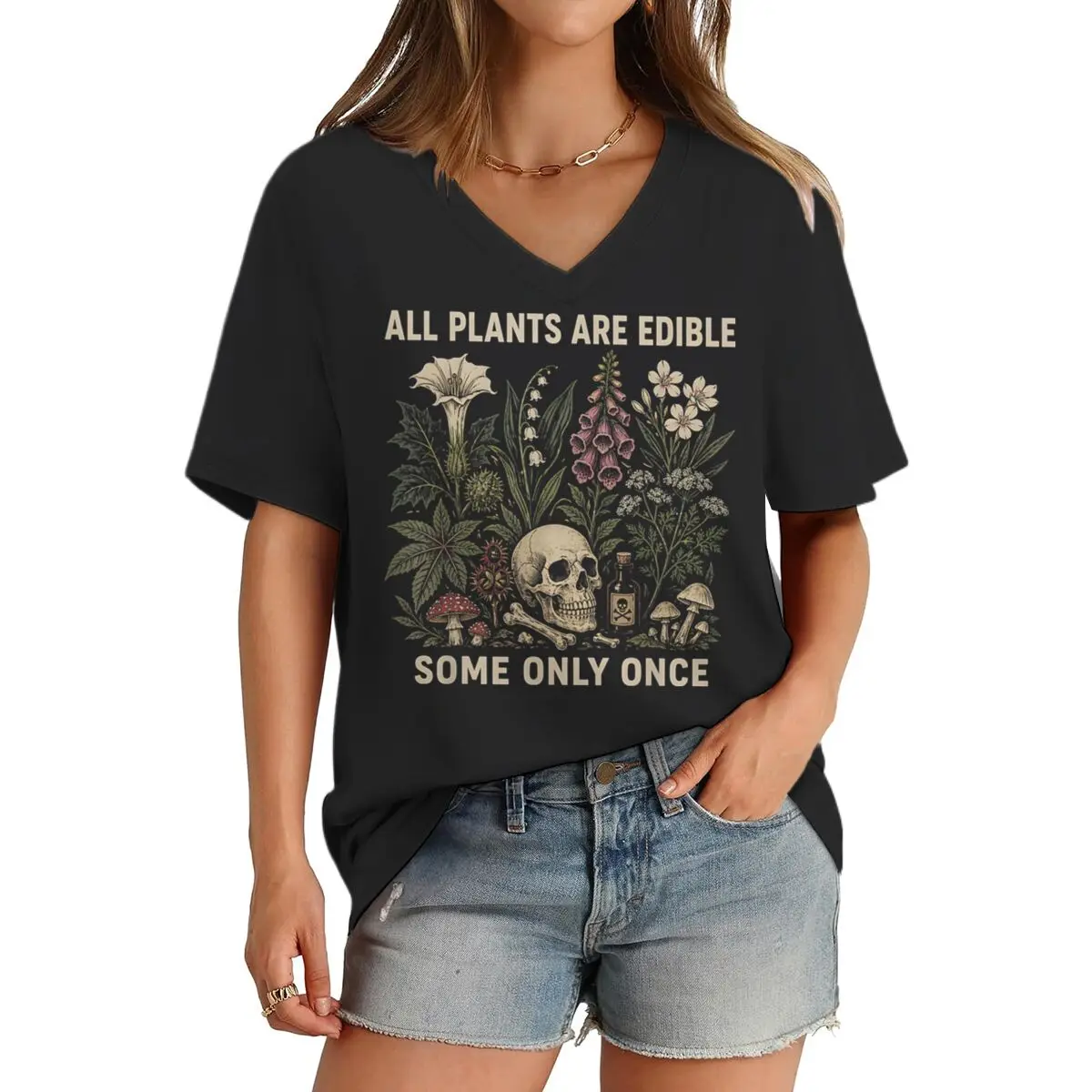 Retro Plants Skull 
