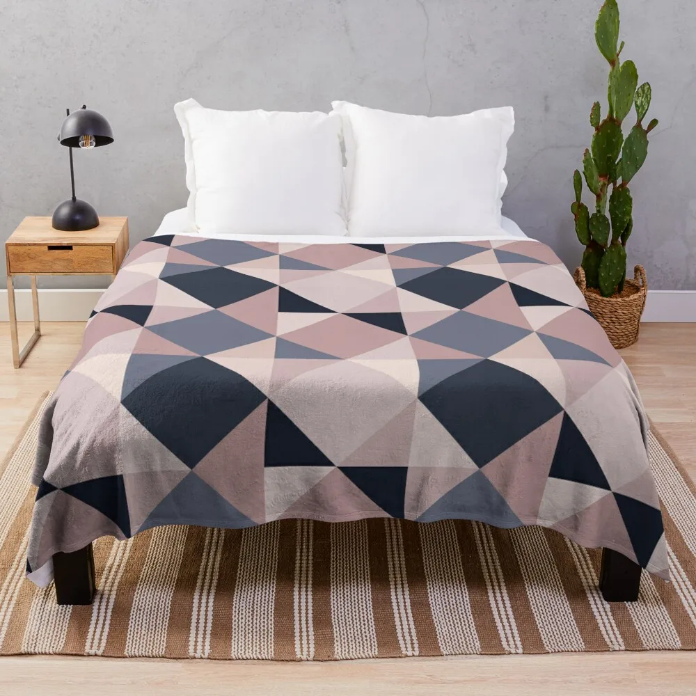 

Pink and Navy Mosaic Throw Blanket