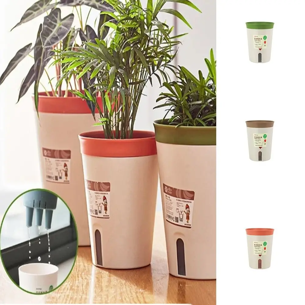 Lazy Hydroponic Flower Pot Water-Absorbing Flowerpot Succulent Plant Pot Plastic Self Watering Planter Living Room Office Decor