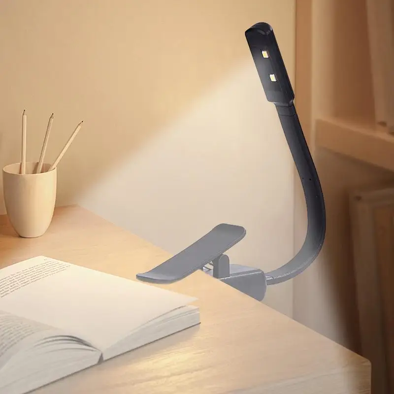 

LED Reading Lamp Simple Book Lights With Clamps Rechargeable And Portable LED Book Light With Adjustable Brightness For Studying