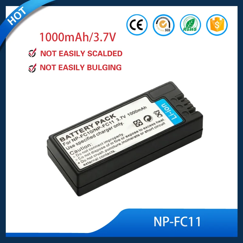 High Capacity NP-FC11 NP-FC10 1000mAh Li-ion Rechargeable Battery Stable Power For Sony Cyber-shot DSC-P Series Digital Camera