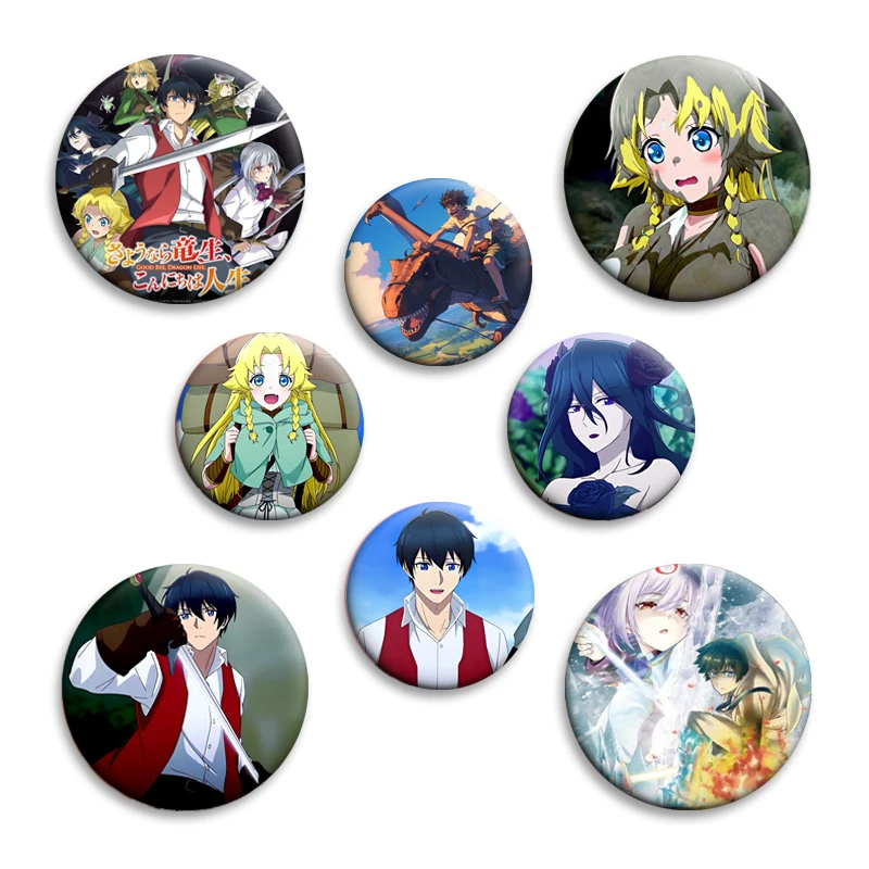 

Anime Goodbye, Dragon Life Simple Button Pins Snap-on Design Brooch Daily Fashion Decor Badges Gifts for Friends or Classmates