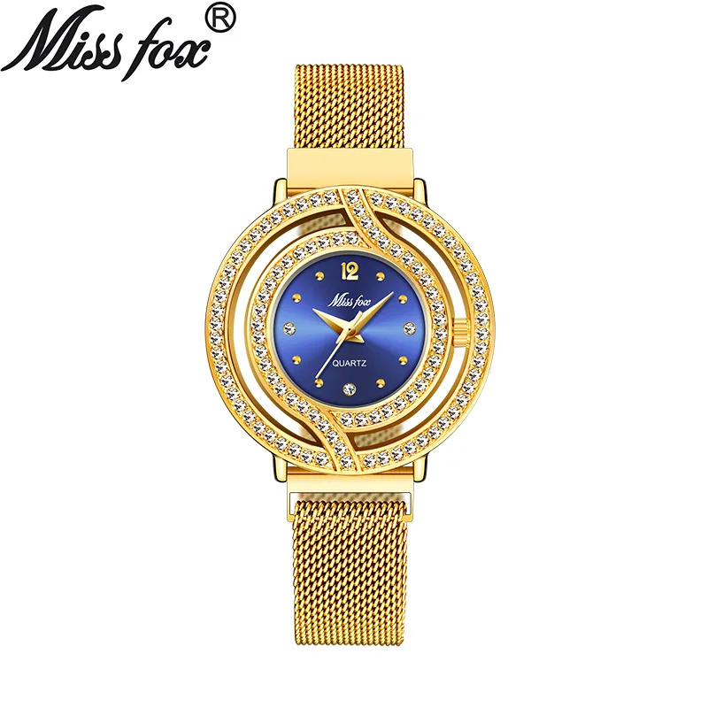 Official brand of free shippingNew Fashion Diamond Waterproof Milan Magnet Lodestone Mesh Belt Exquisite women's watch