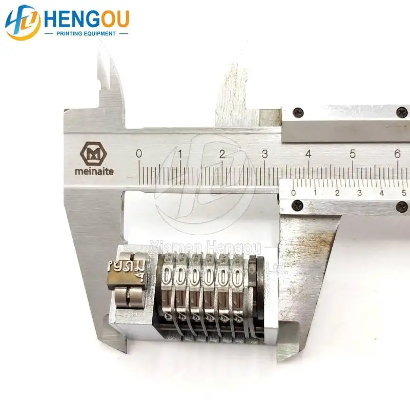 6 Digits 4x8 Backward Roman Font Thai Letter Numbering Machine 36.5x26x18mm High Quality Offset Printing Machine Spare Part