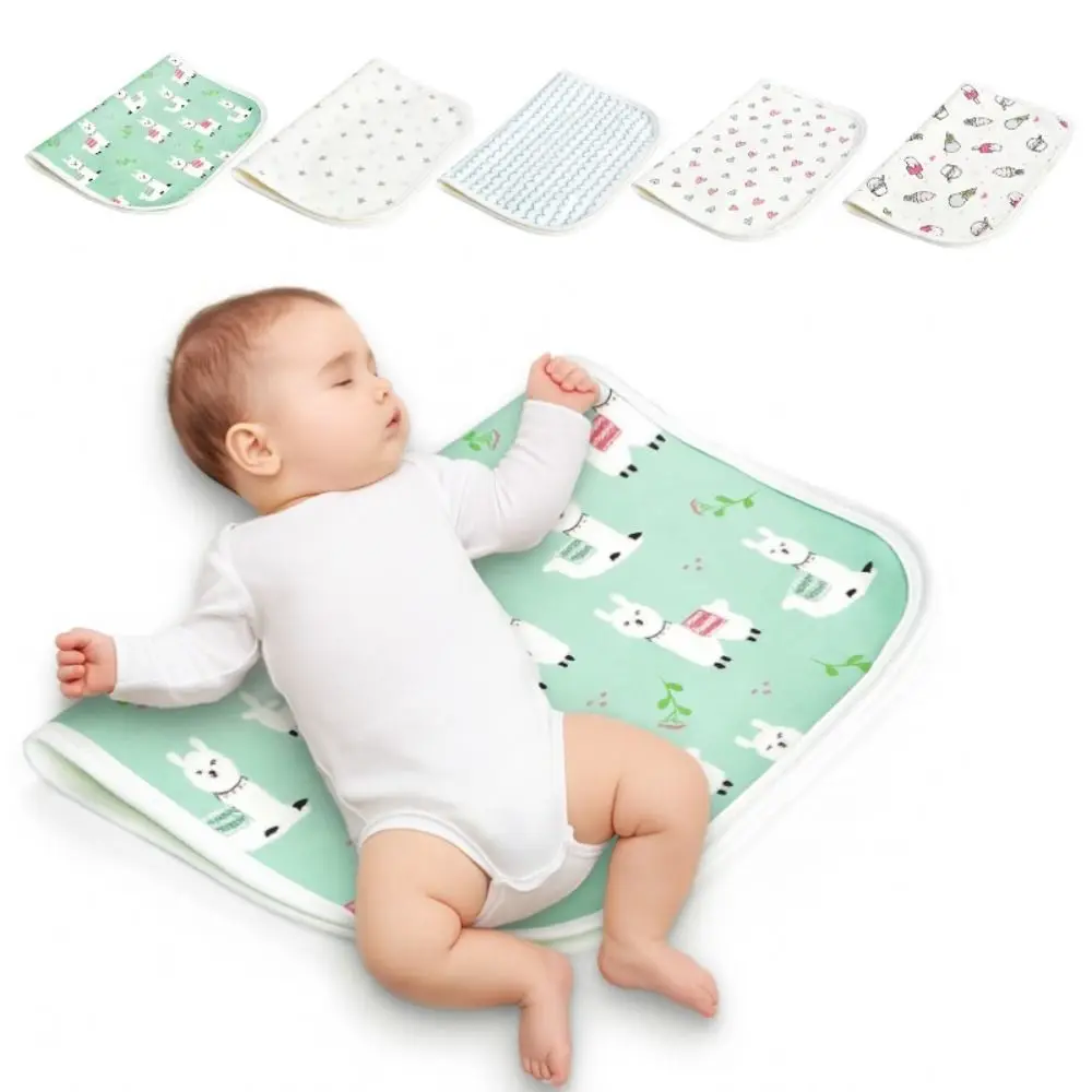Soft Waterproof Baby Diaper Changing Mat Washable Cute Cartoon Baby Urine Mat Breathable Bed Protector Diaper Baby