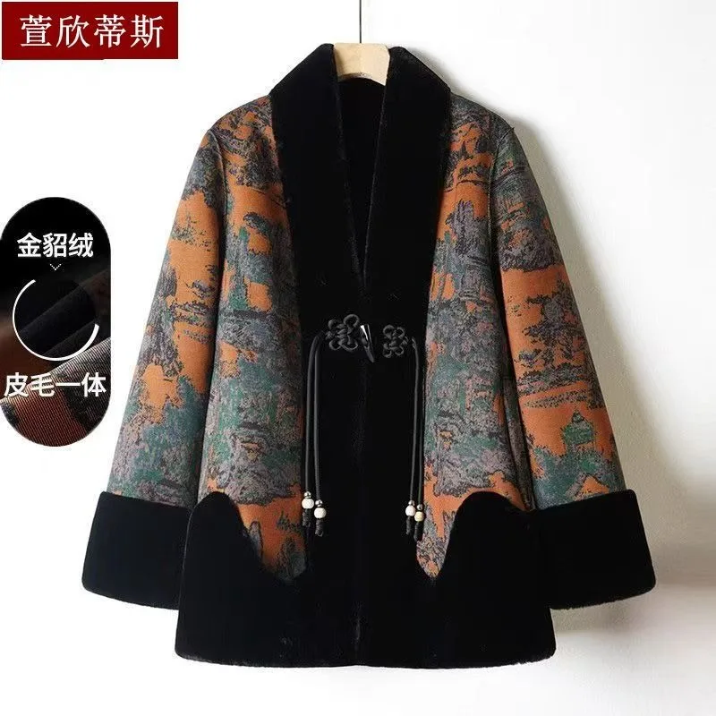 Women's Outerwear 2025 Winter New Item Loose Mink fur Double-Sided Western-Style fur One-Piece Coat Women's Commuting Jacket WLF