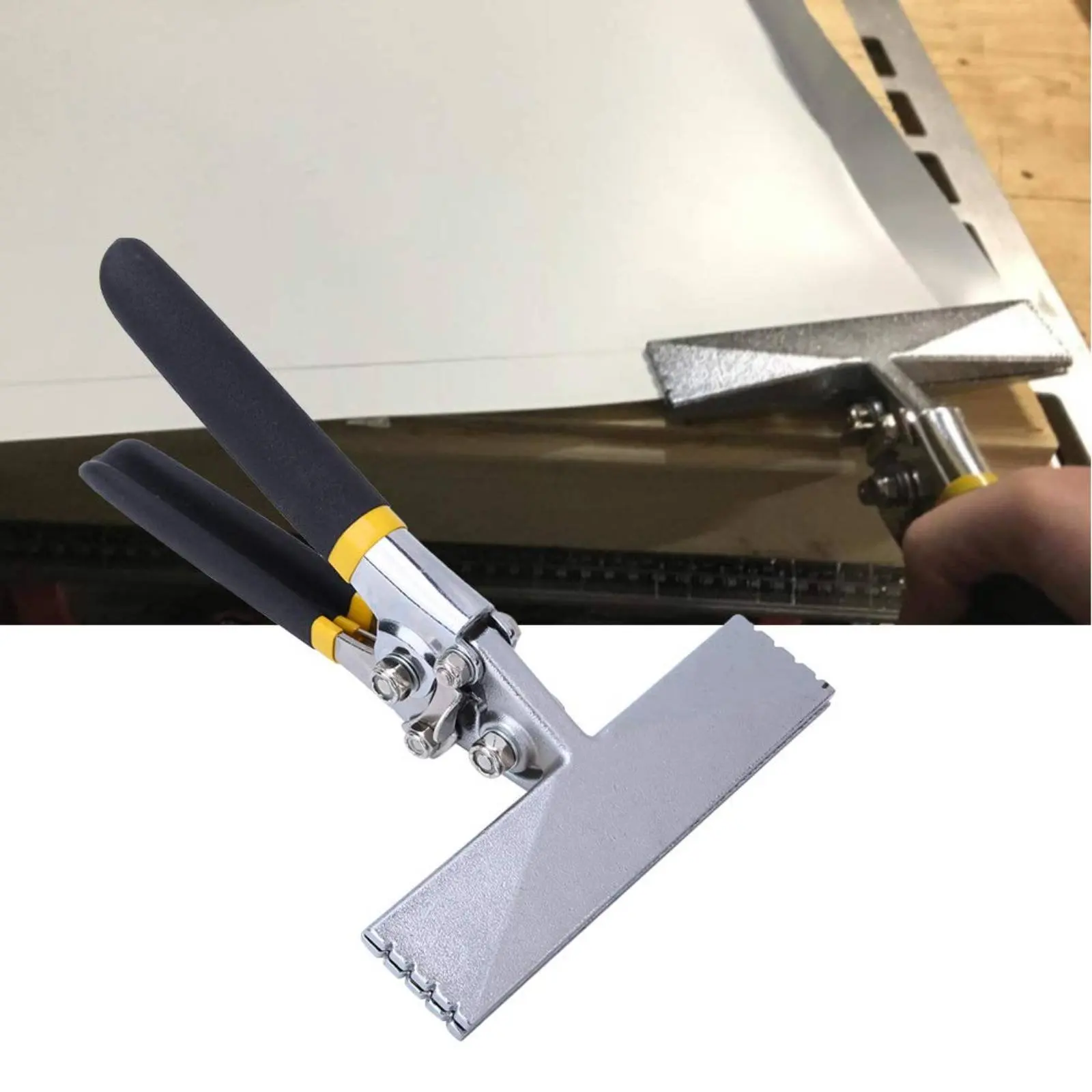 Hand Seamer Easy to Use Metal Sheet Folding Pliers Rim Bending Tool Sturdy-Duty Long-Lasting for Roofers, Construction Site