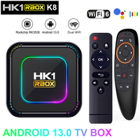 HK1 RBOX K8 Android 13 TV BOX RK3528 2.4G 5G Dual WIFI 4G 64G 128G WIFI6 4K 8K 3D BT Smart TVBOX Media Player Set Top BOX