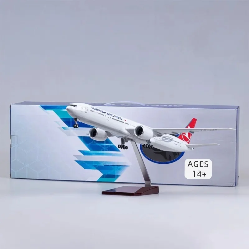 

1:157 Scale 47cm Aircraft B777 Turkish Air Airlines Model With Light and Wheel Diecast Resin Airplane Collection Display Gifts