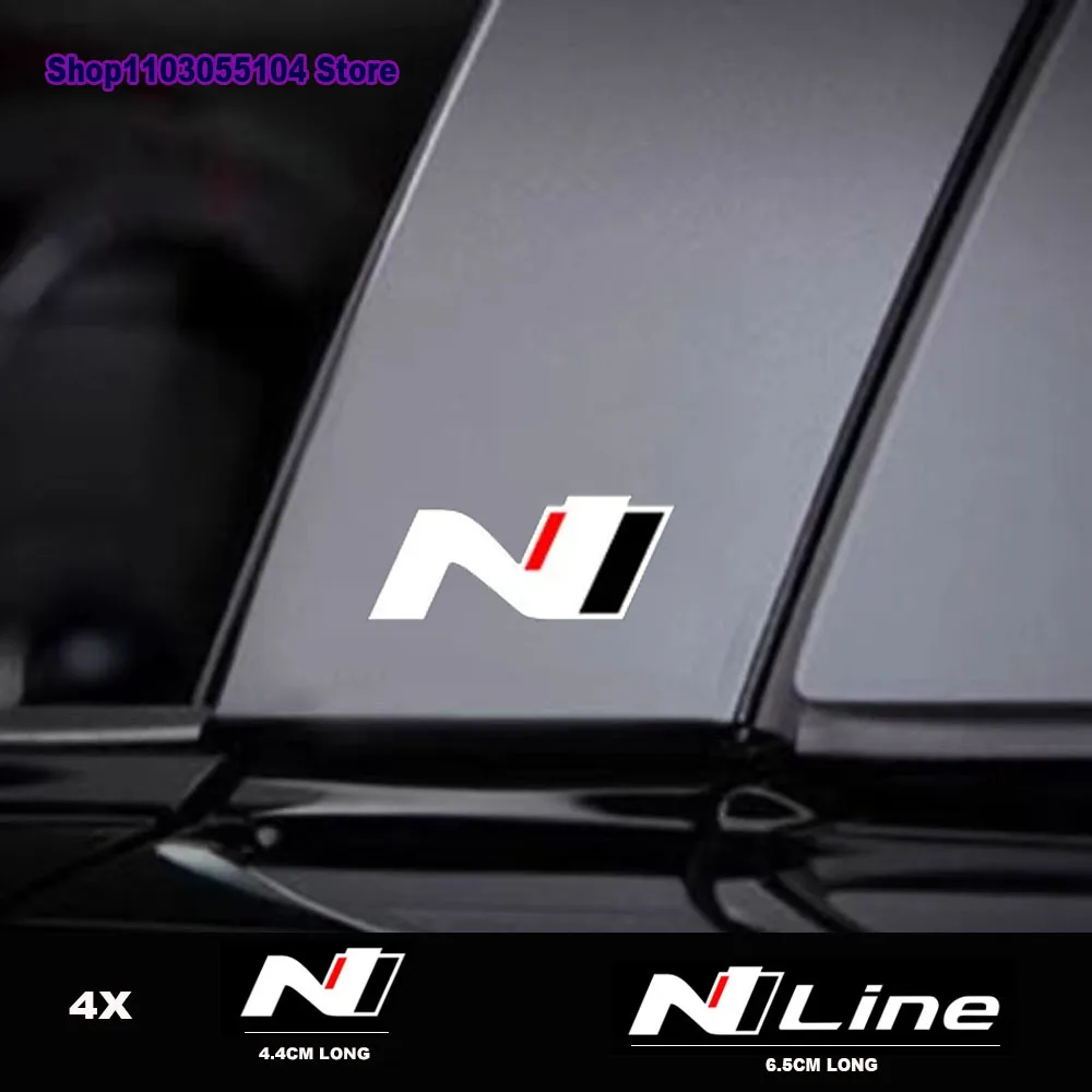 4Pcs Car body Sticker For Hyundai N line i10 i20 i30 Tucson Kona Sonata Veloster Elantra