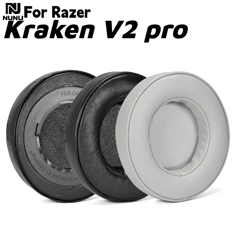 

NUNU Replacement Lambskin Ear Pads With plastic buckle For Razer Kraken V2 Pro Headphones repair parts More durable