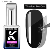 KODIES GEL Titanium Top Coat Gel Nail Polish Upgrade Super Shine Gel Top Finish  No Wipe Semi permanent UV Base Gel Foundation