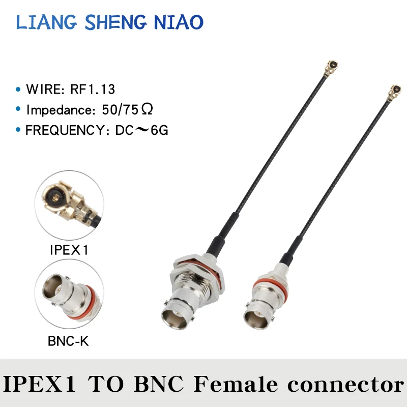 10 stks IPEX Kabel BNC Female naar uFL/u.FL/IPX/IPEX-1 IPEX 4 Stekker WIFI Antenne RF Kabel RF1.13 Pigtail Uitbreiding