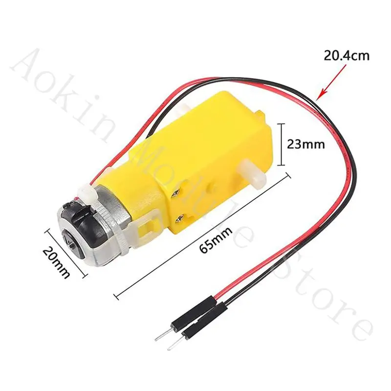 8 pz/lotto TT Motor Dual DC 3-6V Gearbox Motor 200RPM Ratio 1:48 albero motore con cavo da 2.54mm per Arduino Robot Smart Car fai da te